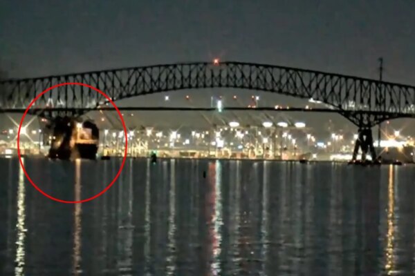 This was the collision of the ship and the collapse of the Francis Scott Key Bridge in Baltimore