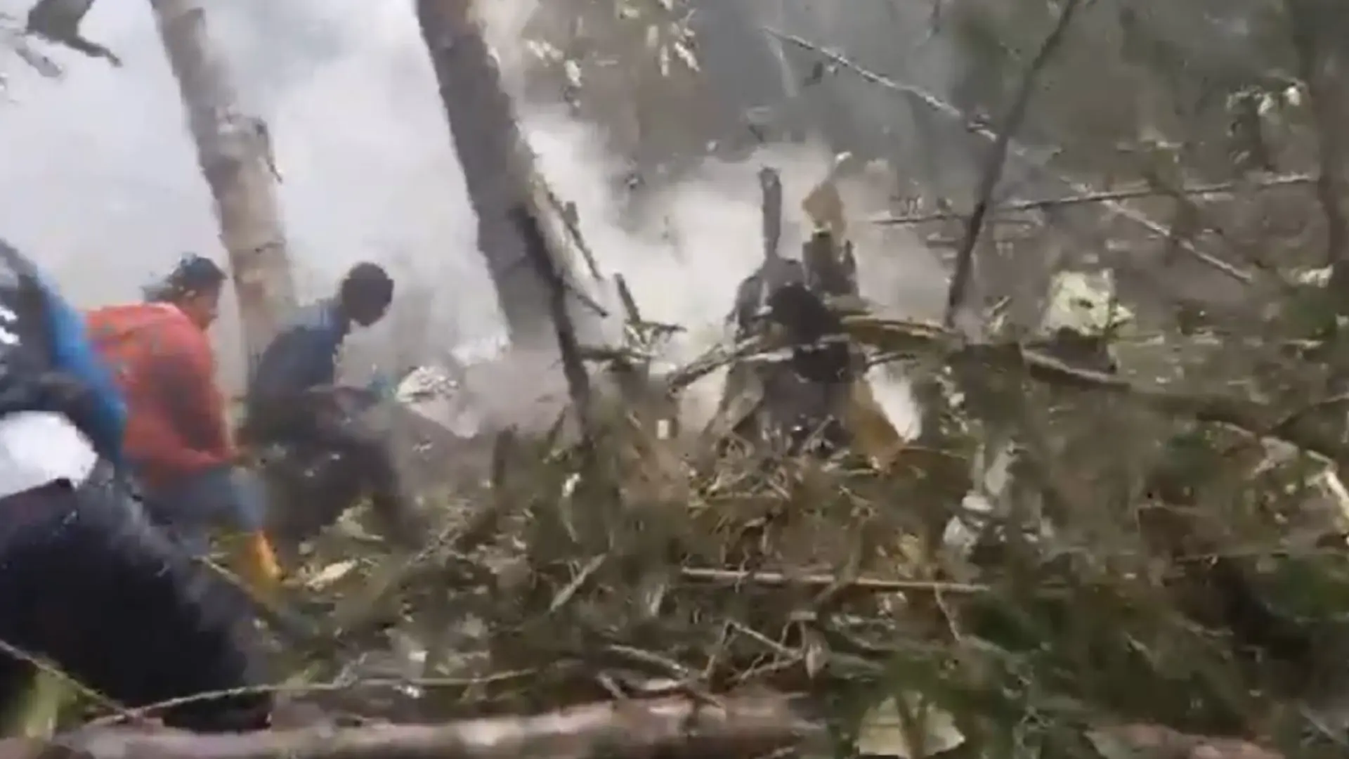 A military helicopter crashes in Colombia and none of its nine occupants survive